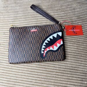 Sprayground Checks  Pochette Bag/ Money Bag (Brown)